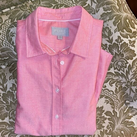 Red/Pink Cotton Button Down Shirt, NWOT Sz 6 - Picture 4 of 7